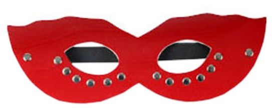 Классическая маска, декорированная заклёпками, дополнит ваш образ в эротических играх! Размер регулируется.