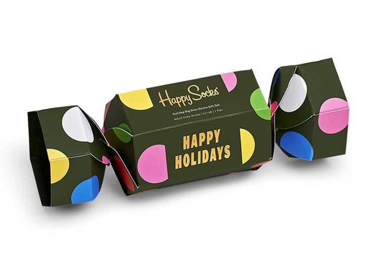 Носки унисекс 1-Pack Holiday Dots Socks Gift Set в подарочной упаковке.