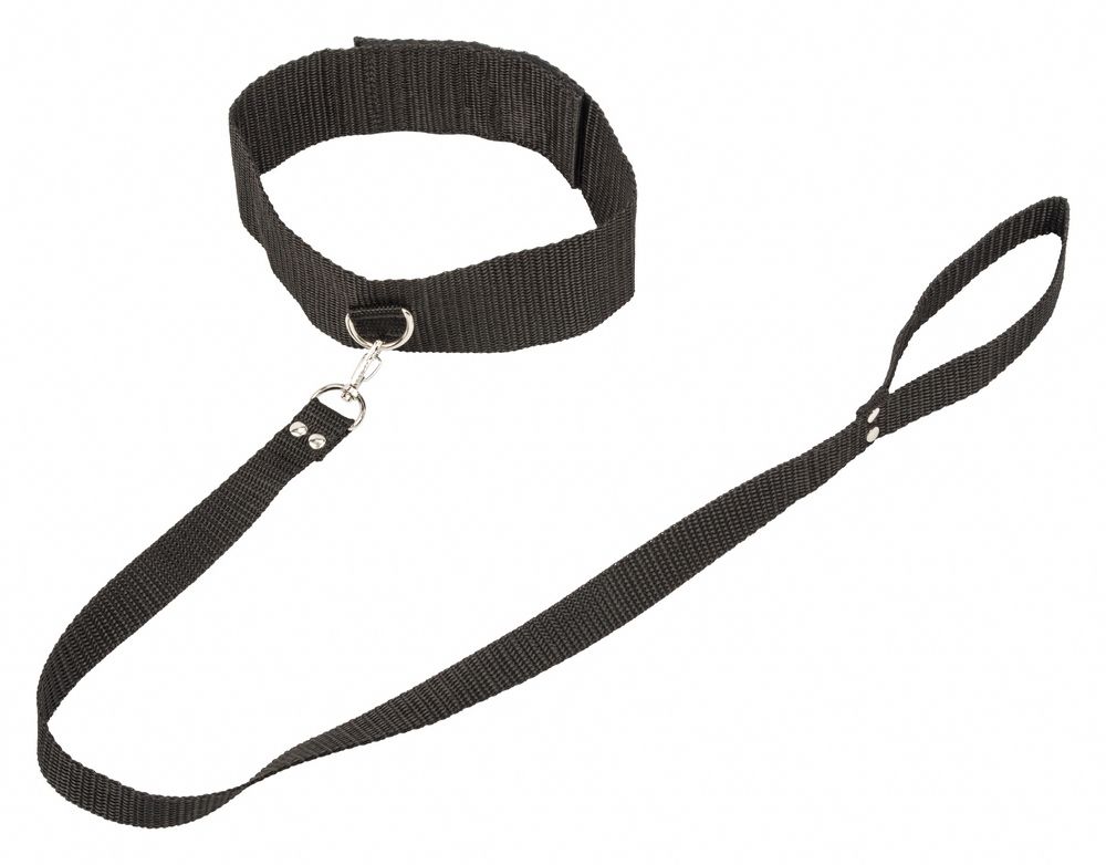 Ошейник Bondage Collection Collar and Leash One Size с поводком для полного подчинения. Ширина ошейника - 5 см., длина - 44 см.<br> Ширина поводка - 2 см., длина - 75 см.