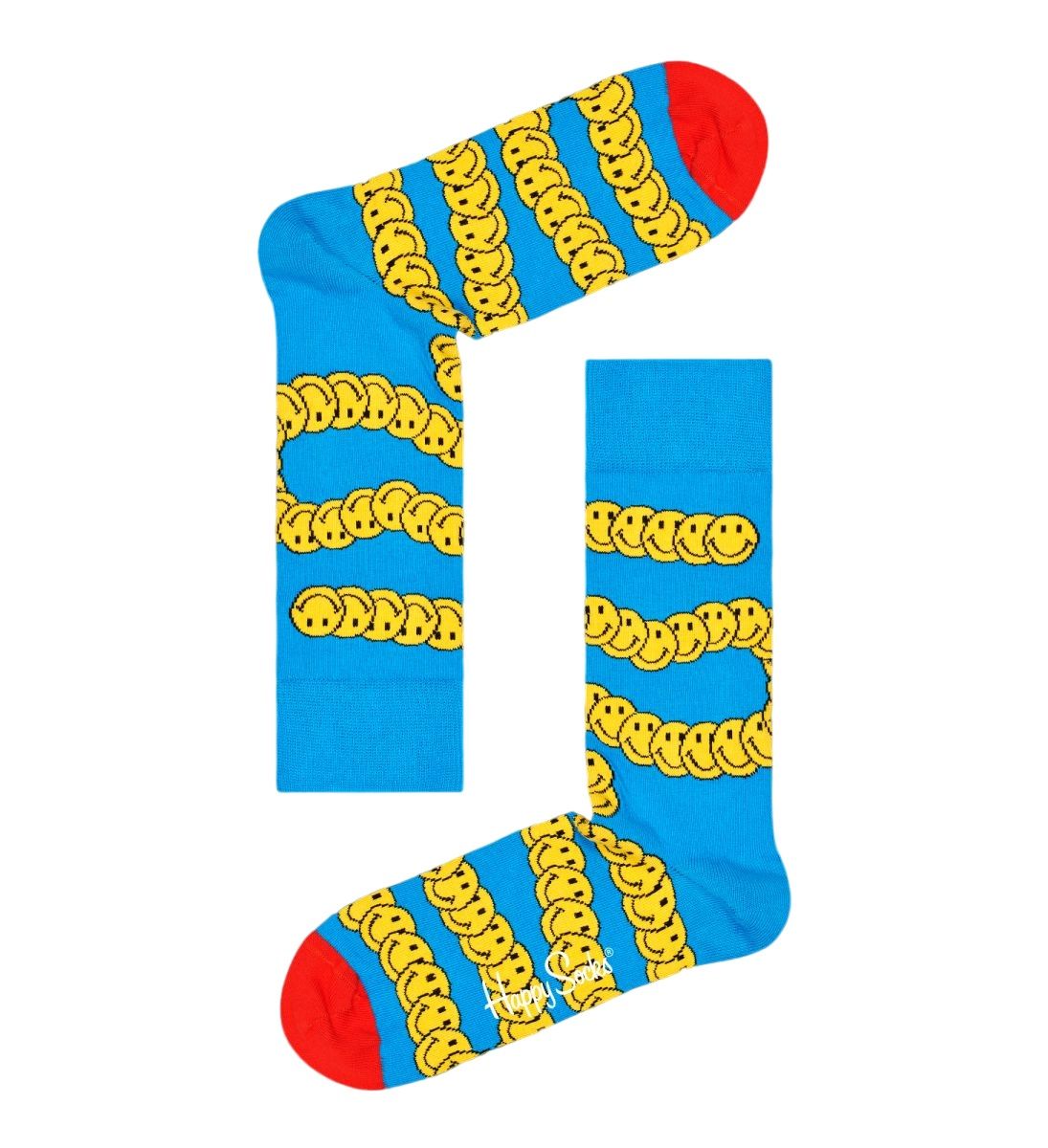 Носки унисекс Distorted Smiley Sock со змейкой из смайликов.