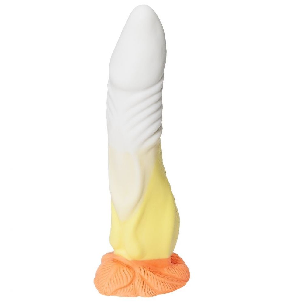 С этой по-настоящему красивой секс-игрушкой от Erasexa – первого и пока единственного российского производителя товаров интимного назначения для поклонников зооэротики – вы почувствуете, что умираете от наслаждения. <br><br> Действительно большая как в длину, так и в диаметре, очень приятная на ощупь, податливая, с неповторимым рельефом… ох! «Феникс» выполнен вручную из нежнейшего силикона, имеет устойчивое ограничительное основание с узором в виде пёрышек и ствол, покрытый рёбрами и выступами. <br><br> Впуская в себя эту бело-жёлтую птичку на всю глубину, вы раз за разом будете взлетать к вершинам блаженства!