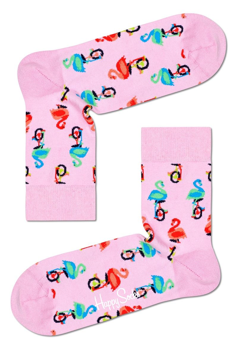 Носки унисекс Flamingo Half Crew Sock с фламинго на колесах.