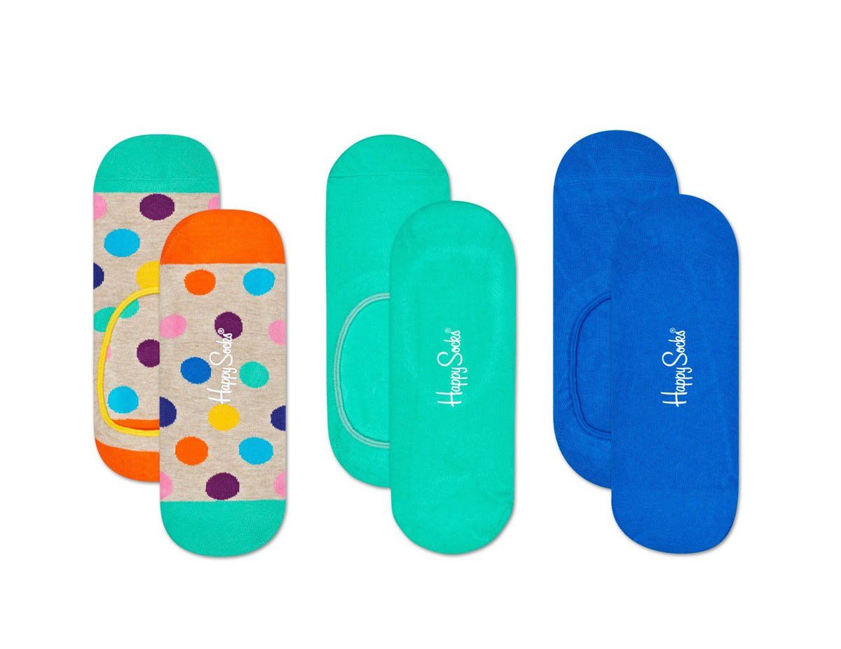 Носки-следки 3-Pack Big Dot Liner Sock. 3 пары в упаковке - принтованные, зеленые, синие.