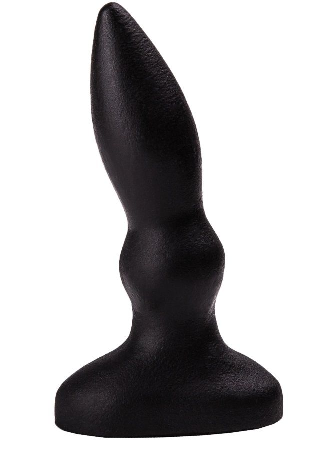 Эта чёрная секс-игрушка с шершавой поверхностью одинаково понравится и мужчинам, и женщинам. Первым – за чуть загнутую каплевидную головку, безошибочно отыскивающую предстательную железу. <br><br> Вторым – за не устрашающие размеры и элегантный цвет. Пробочка с широким основанием для безопасного использования гарантирует чувственную стимуляцию стеночек ануса и истинный экстаз после.  Рабочая длина - 9 см.