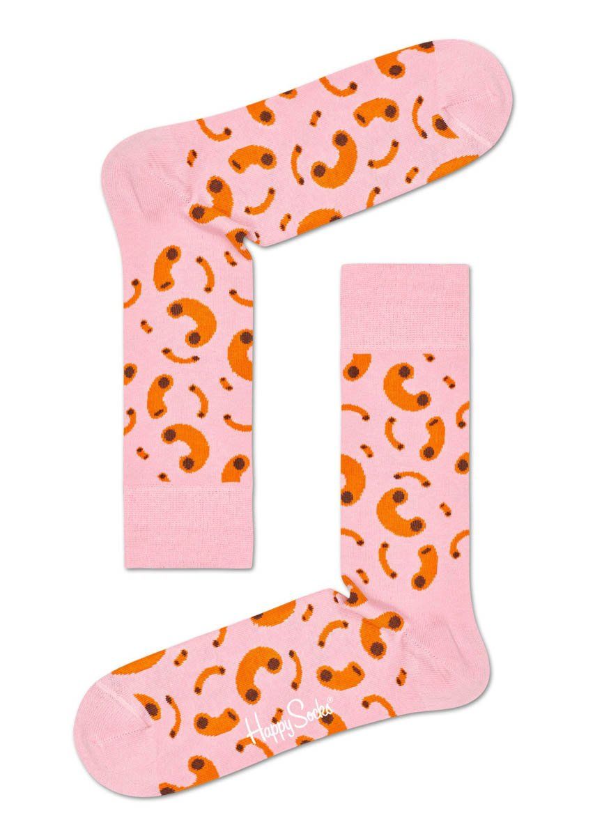 Нежно-розовые носки Mac & Cheese Sock с макаронами.