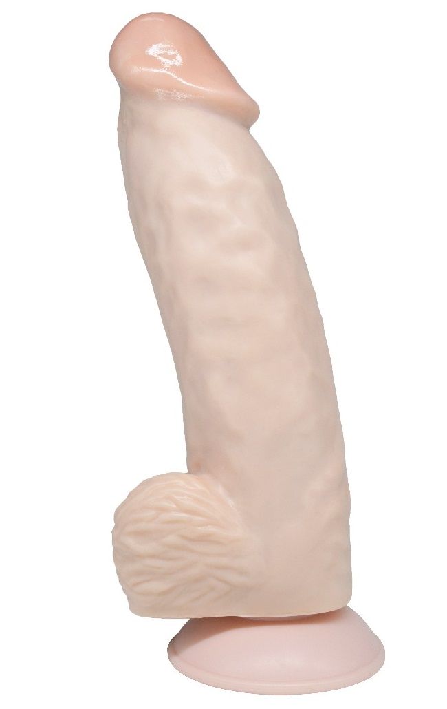 Этот фаллоимитатор-гигант – та самая секс-игрушка, которая доставит максимум ощущений от вагинальной или анальной стимуляции. <br><br> Фаллос, выполненный из упругого материала TPE, покорит вас своими нешуточными размерами и реалистичными формами – есть и розовая головка, и вены на стволе, и мягкая мошонка. <br><br> Присоска в основании стимулятора облегчит использование, а также придаст точности погружениям, что особенно важно во время анальных проникновений.  Рабочая длина - 25 см.<br> Диаметр головки - 7,1 см.