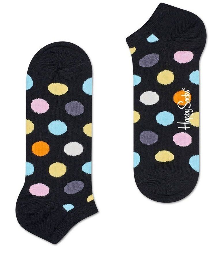Черные носки-унисекс Big Dot Low Sock в крупный цветной горох.