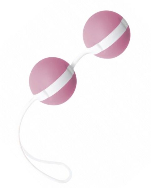 Нежно-розовые вагинальные шарики Joyballs Bicolored. С петелькой для удобного извлечения. Вес - 83 гр.