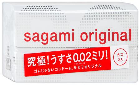 Презерватив притупляет приятные ощущения? Только не в случае с Sagami Original! Ультратонкие презервативы (0,02 мм) позволят насладиться каждой секундой близости и каждым толчком. <br><br> Надёжно защищая от ЗППП и предохраняя от беременности, Sagami Original докажут – с этими кондомами секс становится лучше во всех отношениях!<br><br> Презервативы из полиуретана в среднем в 3-4 раза тоньше, и в 3-6 раз прочнее, чем обычные латексные презервативы. Отличная теплопроводность и гладкость поверхности, в результате, тепло партнера передается так, как если бы презерватива вообще не было. Полиуретан является биосовместимым материалом, но не содержит протеинов, как латекс, и идеально подходит в случае аллергии на протеины.   Толщина стенки - 0,02 мм.<br> Номинальная ширина - 58 мм.<br> В упаковке - 6 шт.