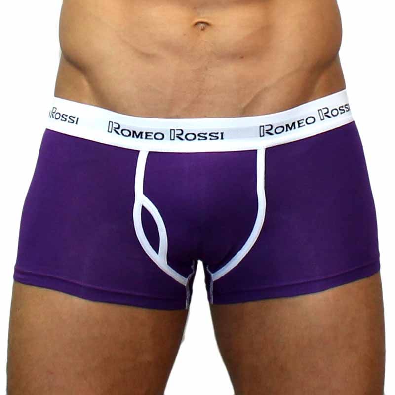 Набор из 3 фиолетовых трусов-боксеров. Трусы изготовлены из дышащего хлопка и эластана. Эти боксеры-брифы с низкой посадкой. Тянущийся эластичный пояс белого цвета с повторяющимся логотипом Romeo Rossi.