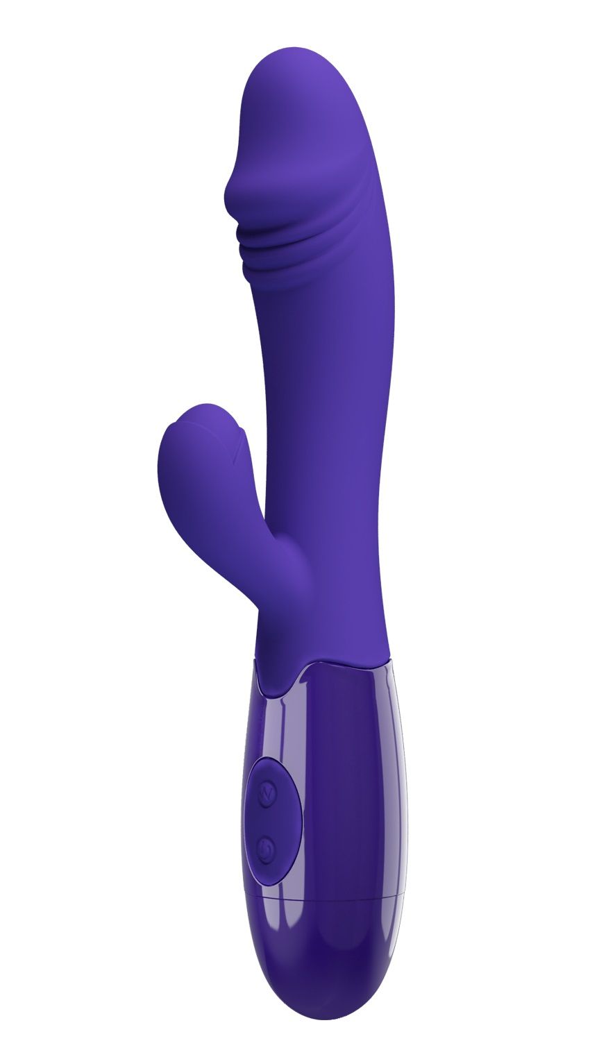 Фиолетовый вибратор-кролик Snappy-Yourth. Мощный, имеет 30 режимов вибрации. Перезаряжаем.
