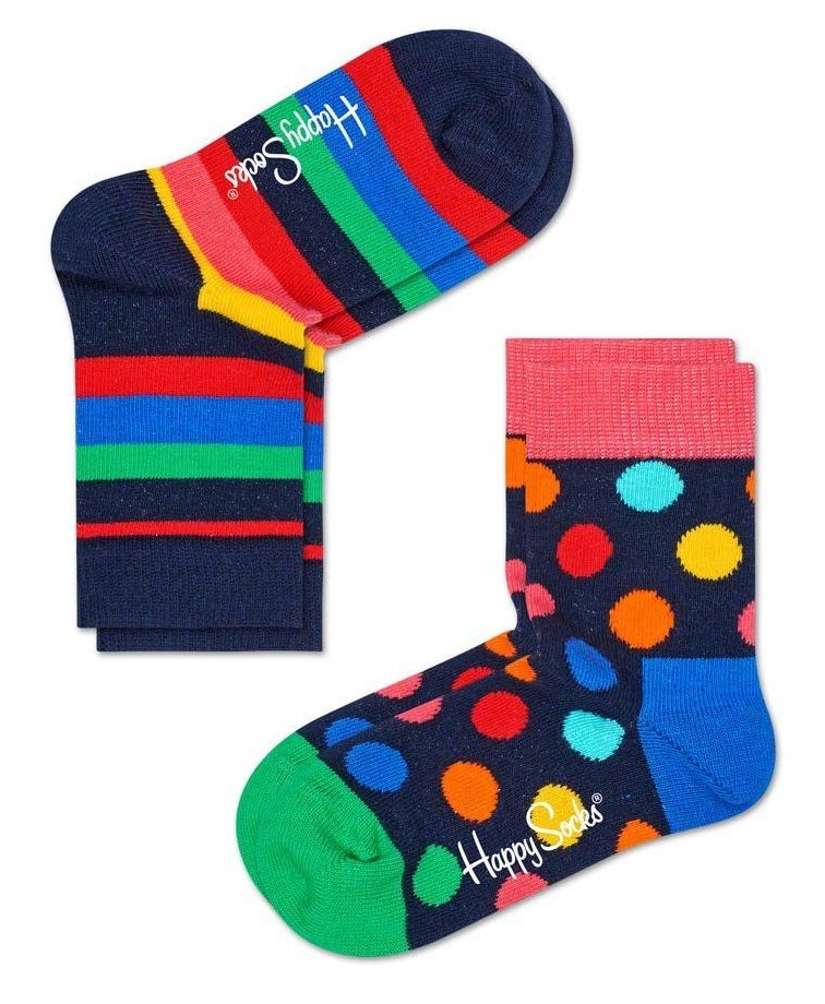 Детские носочки 2-pack Kids Stripe Sock. В наборе 2 пары - в горошек и в полоску.