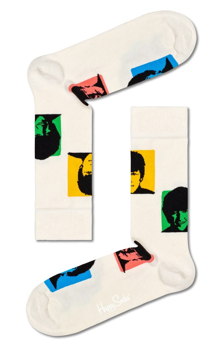 Телесные носки унисекс Beatles Sock с портретами участников Beatles.