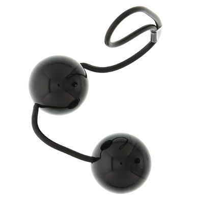 Чёрные вагинальные шарики на мягкой сцепке GOOD VIBES PERFECT BALLS.