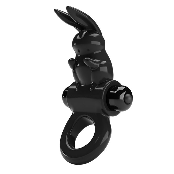 Лучшим экспонатом вашей коллекцией станет ушастый кролик! Это черное кольцо для пениса обеспечивает не только мощную эрекцию благодаря эффекту застоя крови, но и доставляет удовольствие клитору вашего партнера своими длинными кроличьими ушками. Внутренний диаметр - 2,4 см.