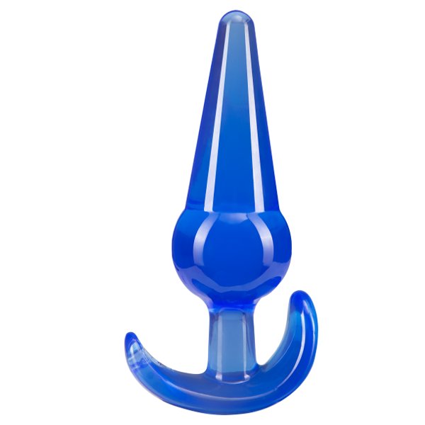 Синяя анальная пробка в форме якоря Large Anal Plug. Широкое ограничительное основание. Подходит для ношения. Рабочая длина - 10,1 см.