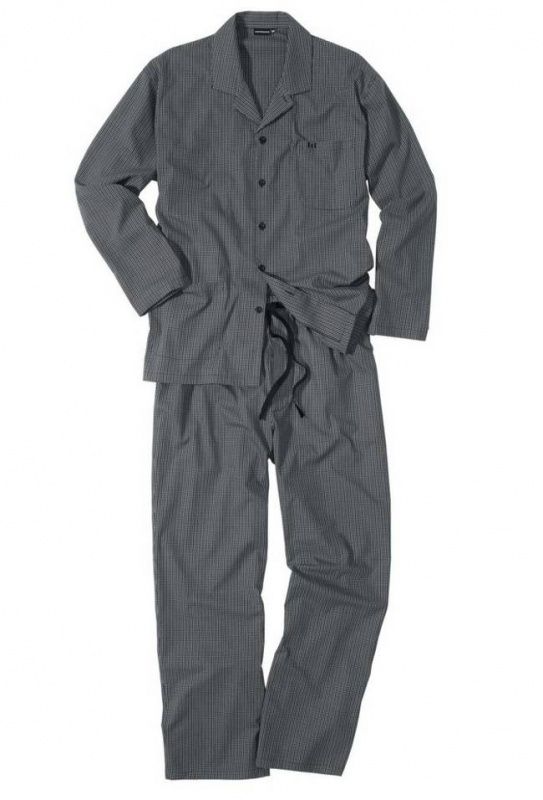 Пижама из текстильного хлопкового поплина (100% хлопок). Кофта на пуговицах с длинным рукавом и рубашечным воротом. Брюки свободного кроя. В комплекте: кофта, брюки.