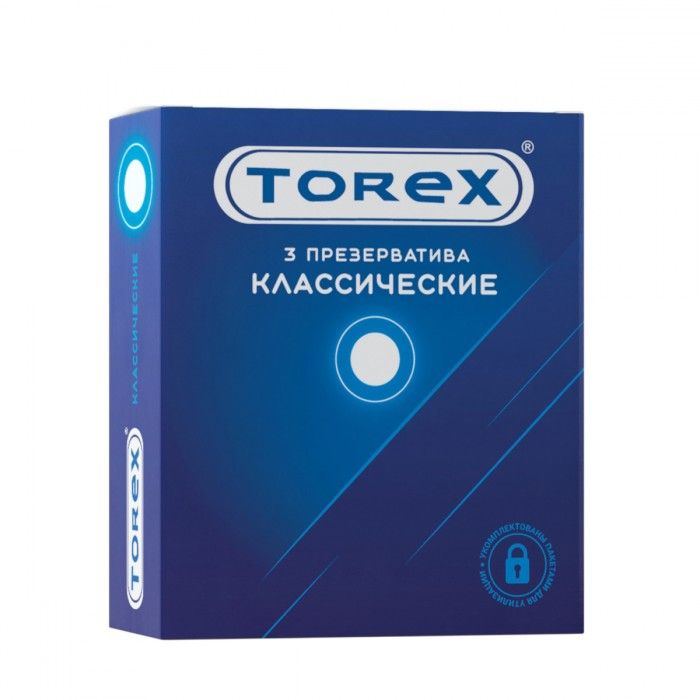 Torex «классические» производятся из натурального латекса с использованием европейской силиконовой смазки. Каждый презерватив упакован в блистер с зубчатыми краями для открывания. В упаковке - 3 шт.<br> Номинальная ширина - 55 мм.<br> Толщина стенки - 0,06 мм.