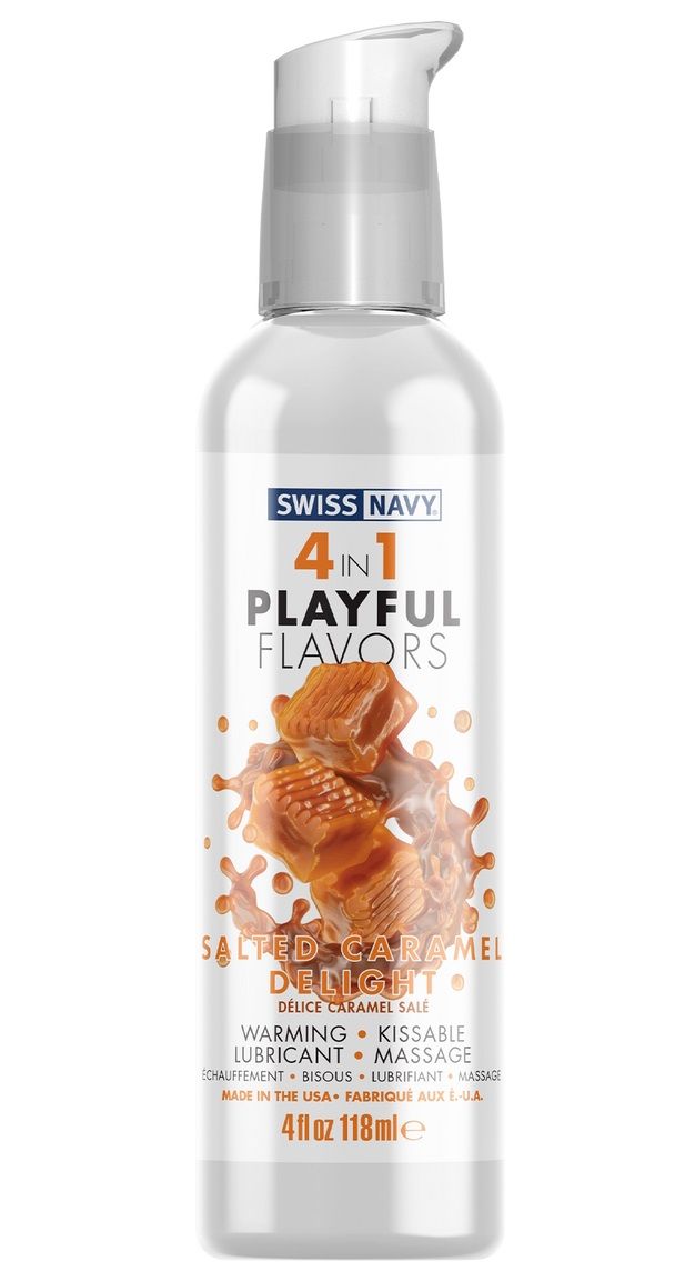 4-в-1 Playful Flavors - игривое удовольствие во всех его проявлениях! Съедобный массажный гель с согревающим эффектом, дарящий непревзойденное скольжение. Подходит для эротического массажа и в качестве лубриканта, в том числе для орального секса. <br><br> Salted Caramel Delight обладает прекрасным вкусом и насыщенным ароматом соленой карамели, чтобы соблазнить ваши чувства и вкусовые рецепторы! Потрите или подуйте на место нанесения, чтобы высвободить манящее тепло. Или насладитесь вкусом, добавив гель в массаж или используйте в качестве смазки. Salted Caramel Delight 4-in-1 Playful Flavors очаровывает и пробуждает все ваши чувства! <br><br> Playful Flavors - это смазка для вашего образа жизни. От игривой прелюдии до сюрреалистического секса, 4-в-1 Playful Flavors позволяет легко добавить больше игры в вашу личную жизнь.