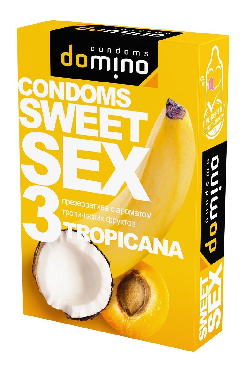 Презервативы для орального секса со смазкой и ароматом тропических фруктов. В каждой фирменной упаковке содержится 3 гладких и бесцветных презерватива.  Номинальная ширина - 52 мм.<br> Толщина стенки - 0,06 мм.<br> В упаковке - 3 шт.