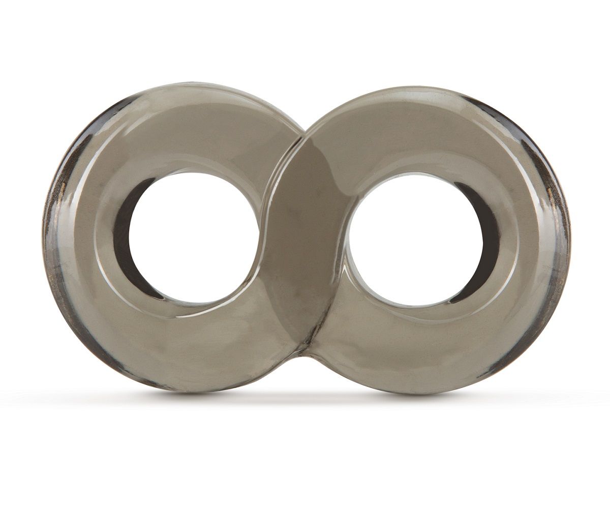Дымчатое кольцо-восьмерка Cock Ring and Ball Strap. Внутренний диаметр - 2 см.