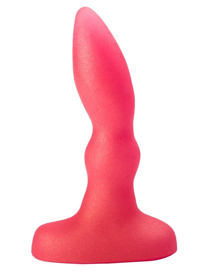 Эта розовая секс-игрушка с идеально гладкой поверхностью одинаково понравится и мужчинам, и женщинам. Первым – за чуть загнутую каплевидную головку, безошибочно отыскивающую предстательную железу. <br><br> Вторым – за не устрашающие размеры и вкусный цвет. Пробочка с широким основанием для безопасного использования гарантирует чувственную стимуляцию стеночек ануса и истинный экстаз после.  Рабочая длина - 9 см.