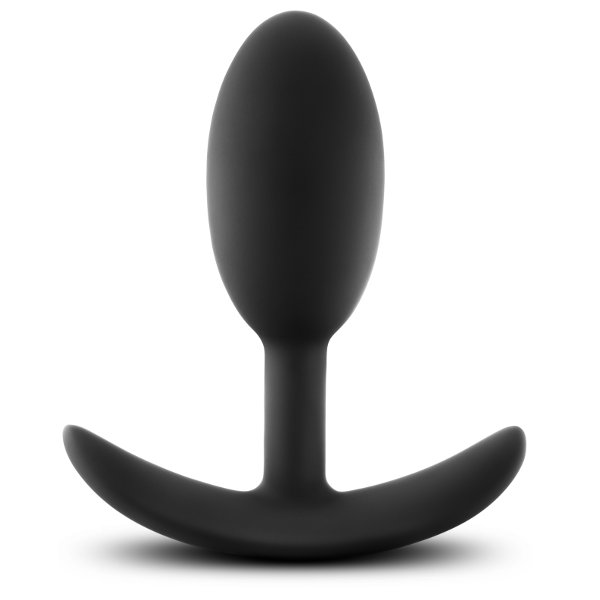Черная анальная пробка Silicone Vibra Slim Plug Medium. Выполнена в форме якоря. Рабочая длина - 7,6 см.