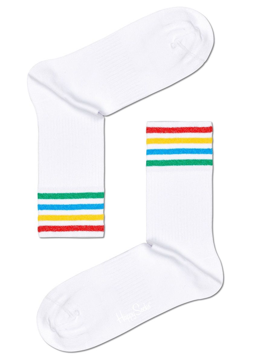 Носки унисекс Colour Cuff 3/4 Crew Sock с цветными полосками на резинке.