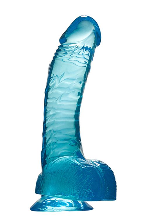Голубой гелевый фаллоимитатор Aqua Quartz. Рабочая длина - 12 см.