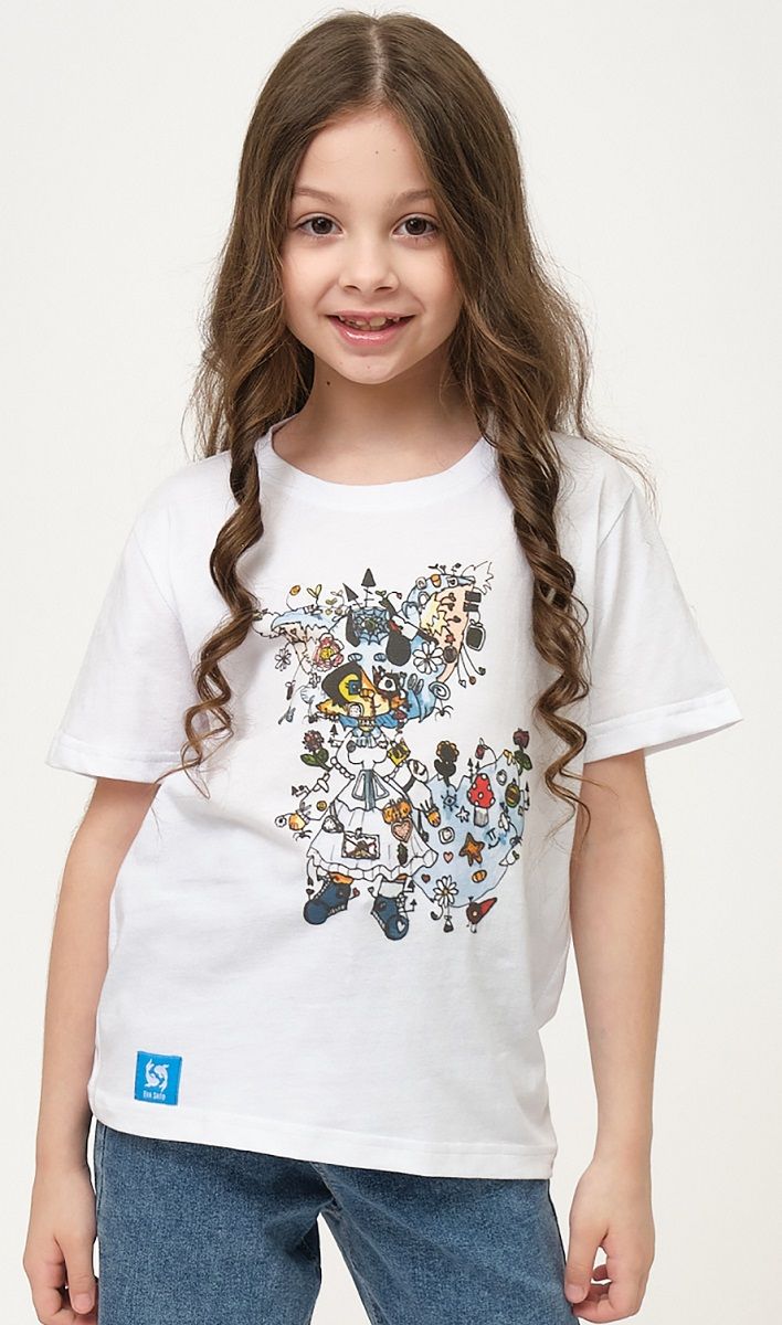 Детская футболка с принтом Silver из хлопкового полотна