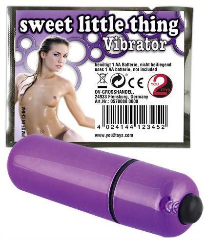 Фиолетовая вибропуля Sweet Little Thing.  Батарейки в комплекте.