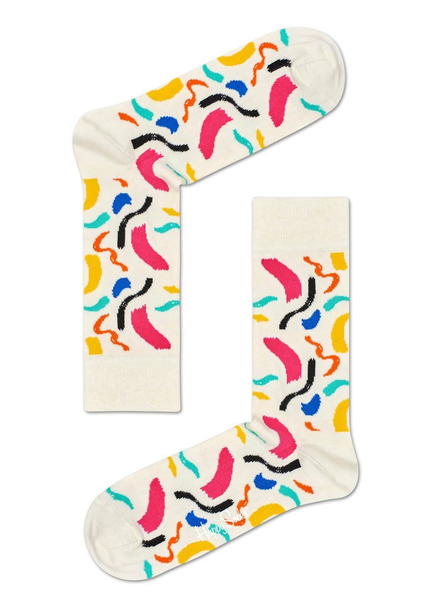 Молочные носки Brush Stroke Socks с цветными мазками кисти.