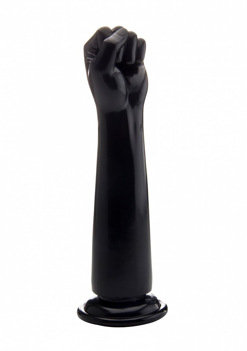 Кулак для фистинга черного цвета выполнен в натуральную величину с реалистичными пальчиками и костяшками. В основании имеется отличная присоска.