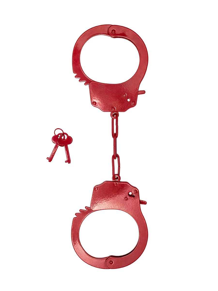 Классические наручники рокового красного цвета изготовлены из нержавеющей стали. Наручники полностью безопасны в использовании, благодаря качественному исполнению они не царапают кожу рук, обеспечивая комфорт партнеру. На каждом наручнике есть система для высвобождения без ключа, что повышает безопасность использования.