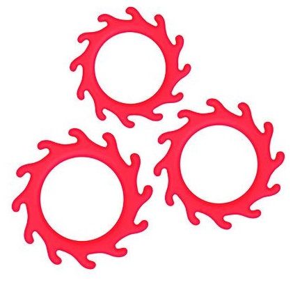 Набор из 3 красных эрекционных колец Renegade Gears. Выполнены из эластичного силикона. Диаметр колец - 3,5, 4 и 4,5 см.