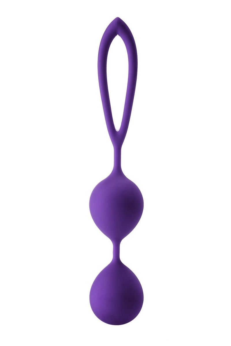 Фиолетовые вагинальные шарики Flirts Kegel Balls с петелькой. Выполнены из нежнейшего силикона.