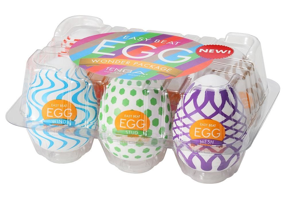 Новые сенсационные яйца Tenga в одной коробке! 6 фантастических, совершенно новых, инновационных текстур - WIND, TUBE, STUD, RING, MESH, CURL! 6 уникальных сортов наслаждения, чтобы вы могли попробовать и ощутить каждый. <br><br>  Эти небольшие яички очень эластичны и прекрасно тянутся. Каждое яйцо Tenga содержит пакетик фирменного лубриканта Tenga. Просто откройте яйцо, возьмите силиконовую игрушку, нанесите внутрь лубрикант, оденьте и наслаждайтесь. <br><br>  Удивительный рельефный узор Tenga Egg доставит вам максимально насыщенное удовольствие за несколько минут и приведет вас к особенному глубокому оргазму.<br><br>  Tenga Egg также предлагает восхитительный бонус. Яичко можно вывернуть, одеть на ладонь и ласкать любые чувственные зоны мягким, нежным рельефом.