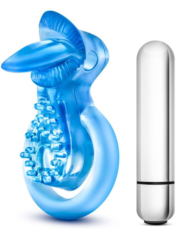 Виброкольцо на пенис 10 Function Vibrating Tongue Ring. Приятное на ощупь, легко растягивается до необходимого диаметра, имеет мощную вибропулю. Водонепроницаемое. Имеет дополнительный стимулятор в  виде языка для стимуляции клитора партнерши.