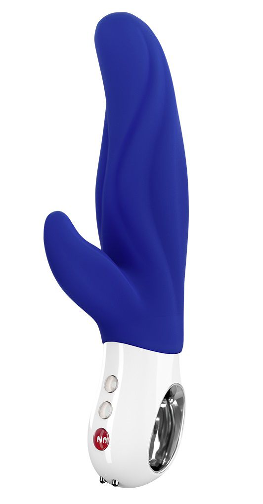 С этим синим вибратором двойного действия вы сможете достичь самых ярких в вашей жизни оргазмов! Изысканные формы, оптимальные размеры, игривый клиторальный отросток со своим моторчиком, безопасный медицинский силикон, 100% водонепроницаемость… но изюминка Lady Bi в другом. <br><br> Ствол специально выполнен так, чтобы массировать так называемую точку А – область, расположенную за шейкой матки. Её стимуляция приводит к ещё большему возбуждению и обильному выделению смазки. Добавьте к этому клиторальный массаж… ууу!  Lady Bi знает, чего жаждут леди!  Рабочая длина - 11,8 см.