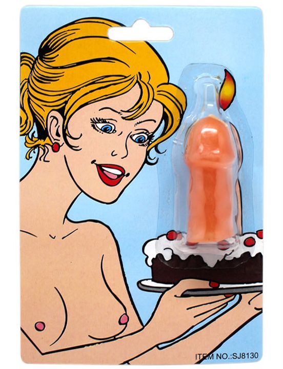 Свечка на торт Шалун в форме пениса.