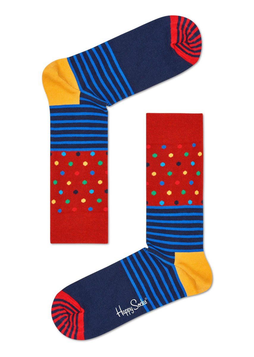 Носки Stripes And Dots Sock с цветными точками и полосками.