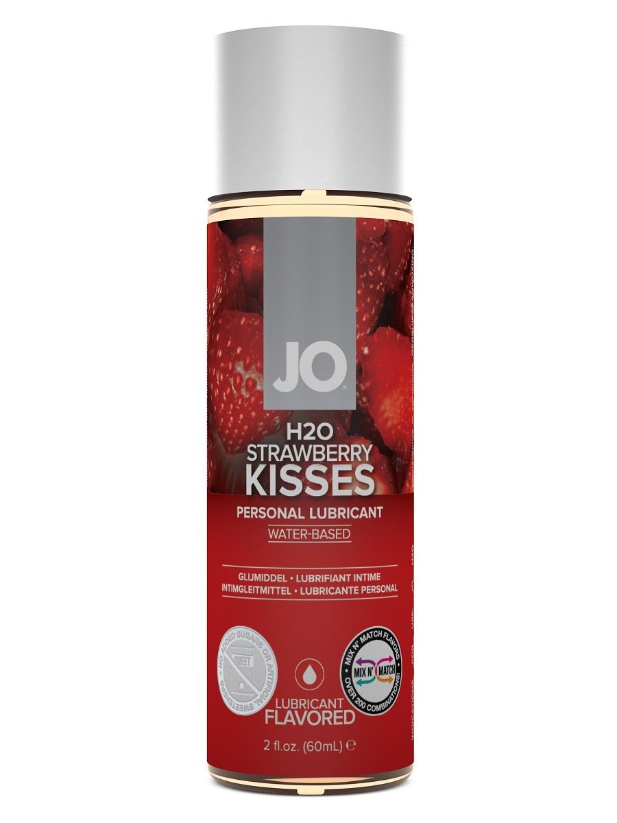 Вкусовой лубрикант JO Flavored Strawberry Kiss обеспечивает длительное гладкое скольжение без липкости и скатывания. Он имеет естественный вкус клубники благодаря только натуральным ароматизаторам. Глицерин растительного происхождения в составе. Не содержит сахара и подсластителей. Безопасен для проглатывания и вагинального использования. Не нарушает микрофлору и кислотно-щелочной баланс. Лубрикант имеет водную основу, но она такая же нежная как силикон, обеспечивает долгое скольжение, никакой липкости, легко смывается водой. Лубрикант совместим с материалами большинства игрушек.