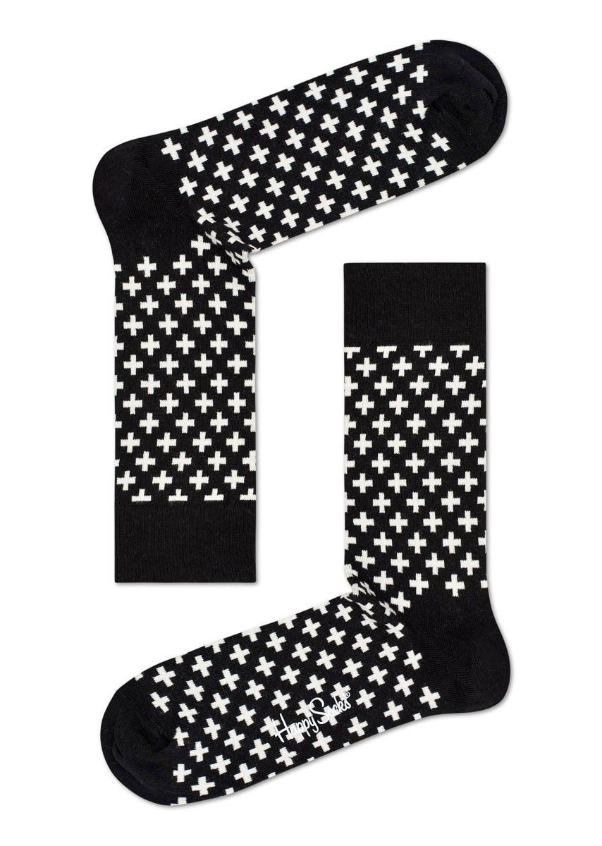 Черные носки Plus Sock с белыми плюсами.