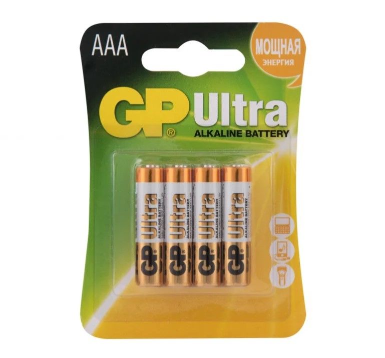Батарейки алкалиновые GP Ultra Alkaline 24А AАA/LR03.