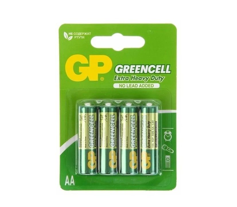 Батарейки солевые GP GreenCell AA/R6G.