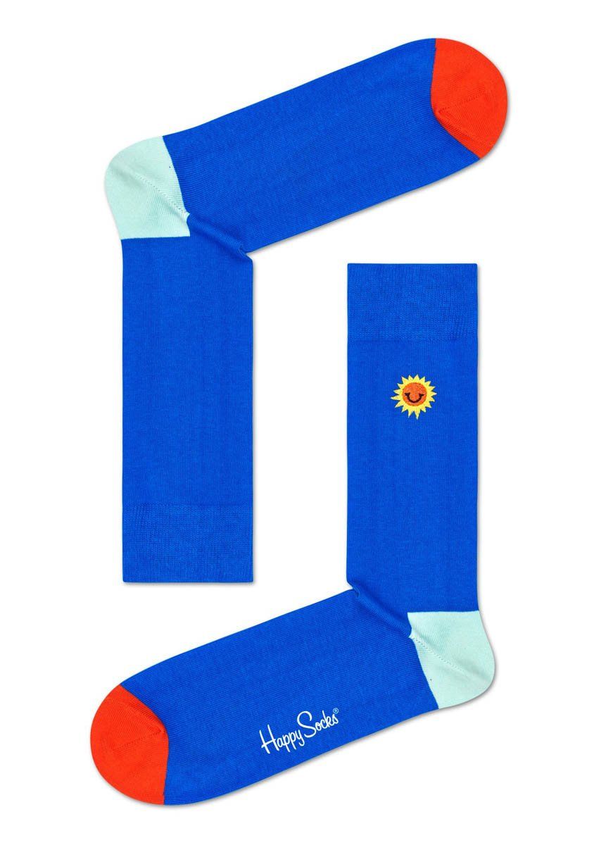Синие носки Embroidery Sunny Smile Sock.