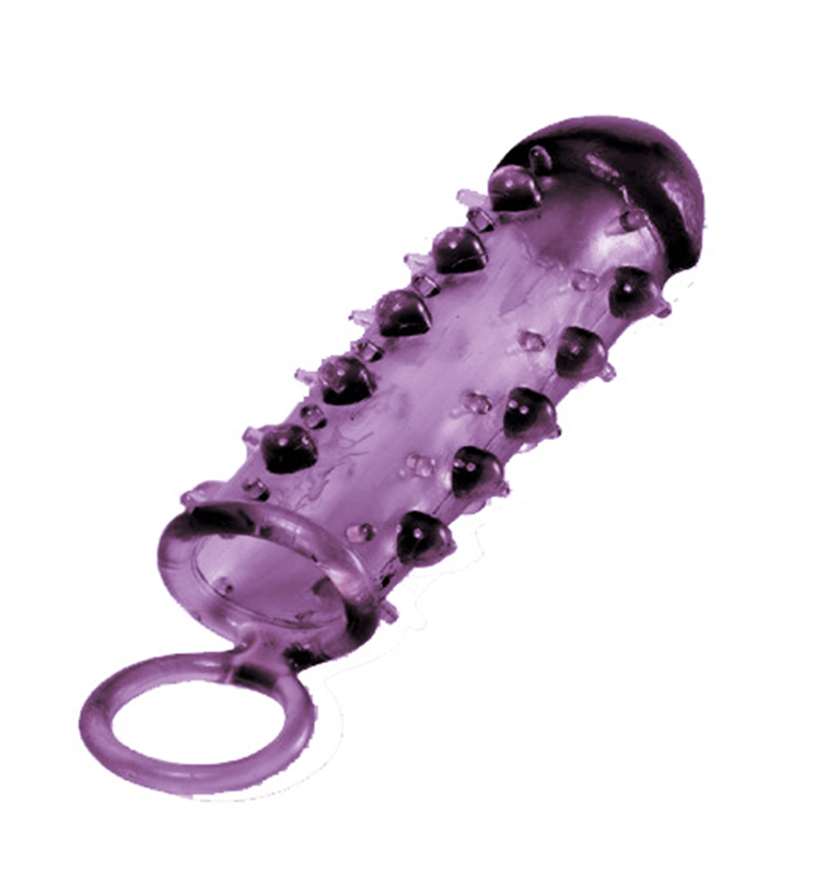 Закрытая фиолетовая насадка с пупырышками SAMURAI PENIS SLEEVE PURPLE.
