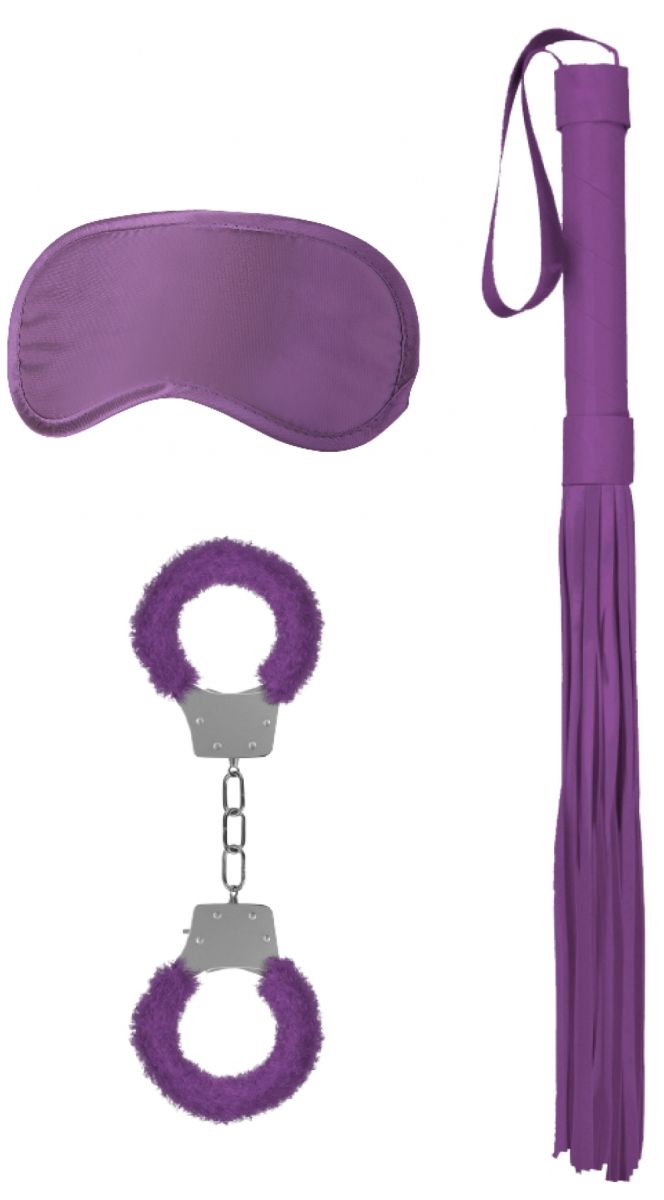 Introductory Bondage Kit #1 – набор, состоящий из 3 предметов для эротических ролевых игр и практик БДСМ.  В комплекте: наручники, маска, плеть.