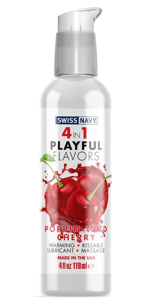 4-в-1 Playful Flavors - игривое удовольствие во всех его проявлениях! Съедобный массажный гель с согревающим эффектом, дарящий непревзойденное скольжение. Подходит для эротического массажа и в качестве лубриканта, в том числе для орального секса. <br><br> Poppin Wild Cherry обладает прекрасным вкусом и насыщенным ароматом вишни, чтобы соблазнить ваши чувства и вкусовые рецепторы! Потрите или подуйте на место нанесения, чтобы высвободить манящее тепло. Или насладитесь вкусом, добавив гель в массаж или используйте в качестве смазки. Poppin Wild Cherry 4-in-1 Playful Flavors очаровывает и пробуждает все ваши чувства! <br><br> Playful Flavors - это смазка для вашего образа жизни. От игривой прелюдии до сюрреалистического секса, 4-в-1 Playful Flavors позволяет легко добавить больше игры в вашу личную жизнь.