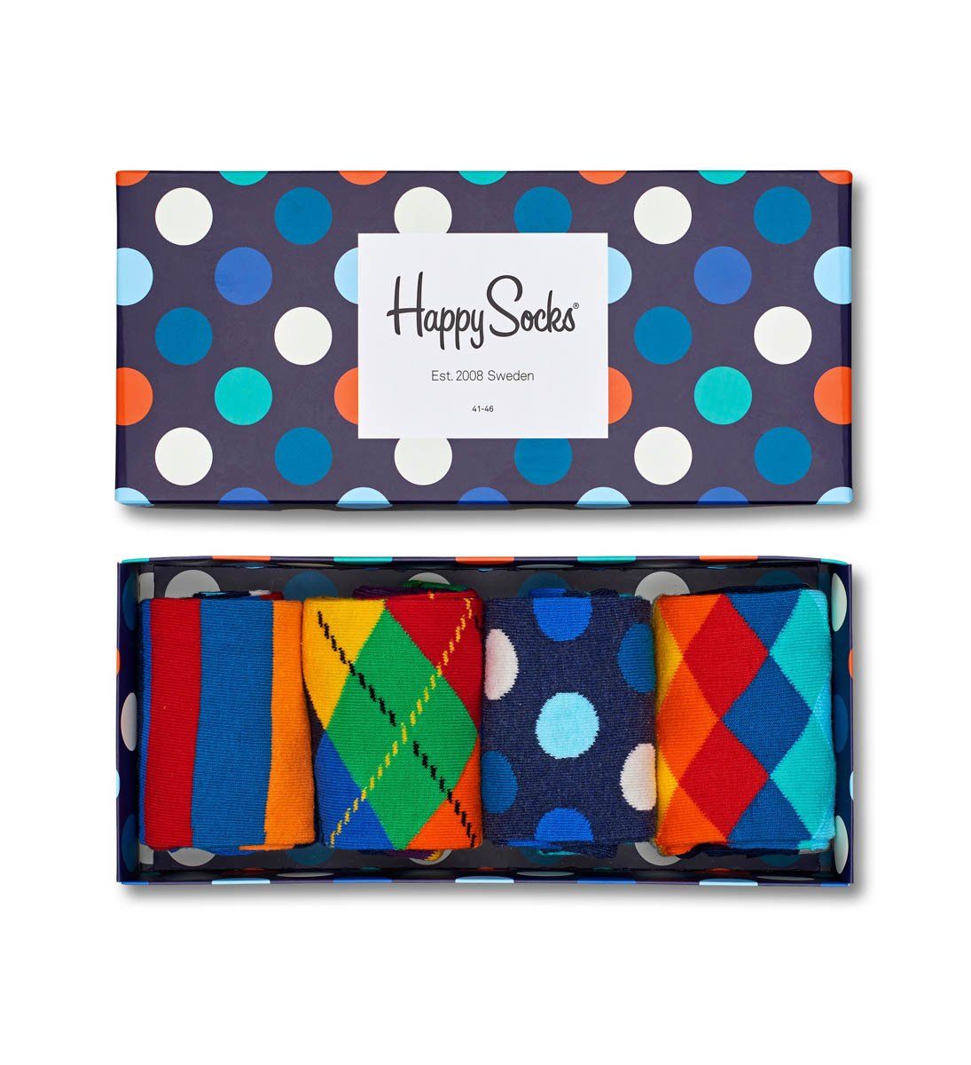 Подарочный набор ярких носков 4-Pack Multi-color Socks Gift Set. В наборе 4 пары яркой расцветки.